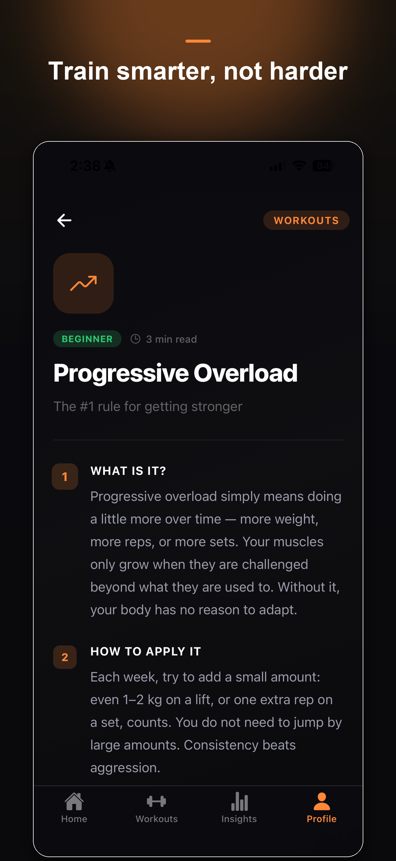 Liftz training tip article screen